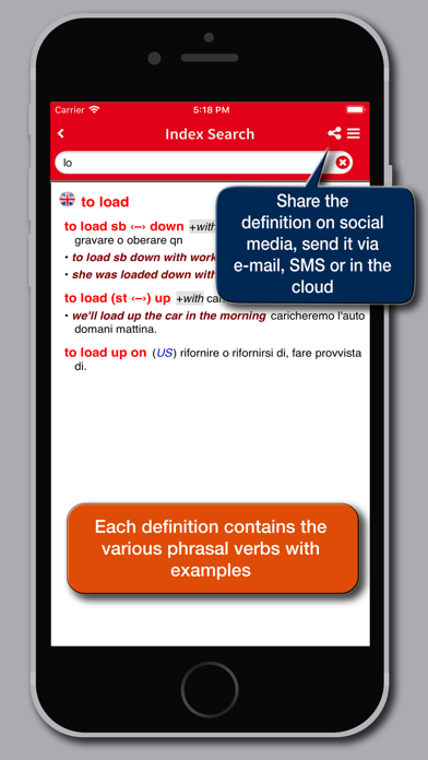 Dizionario dei Phrasal Verbs Screenshot