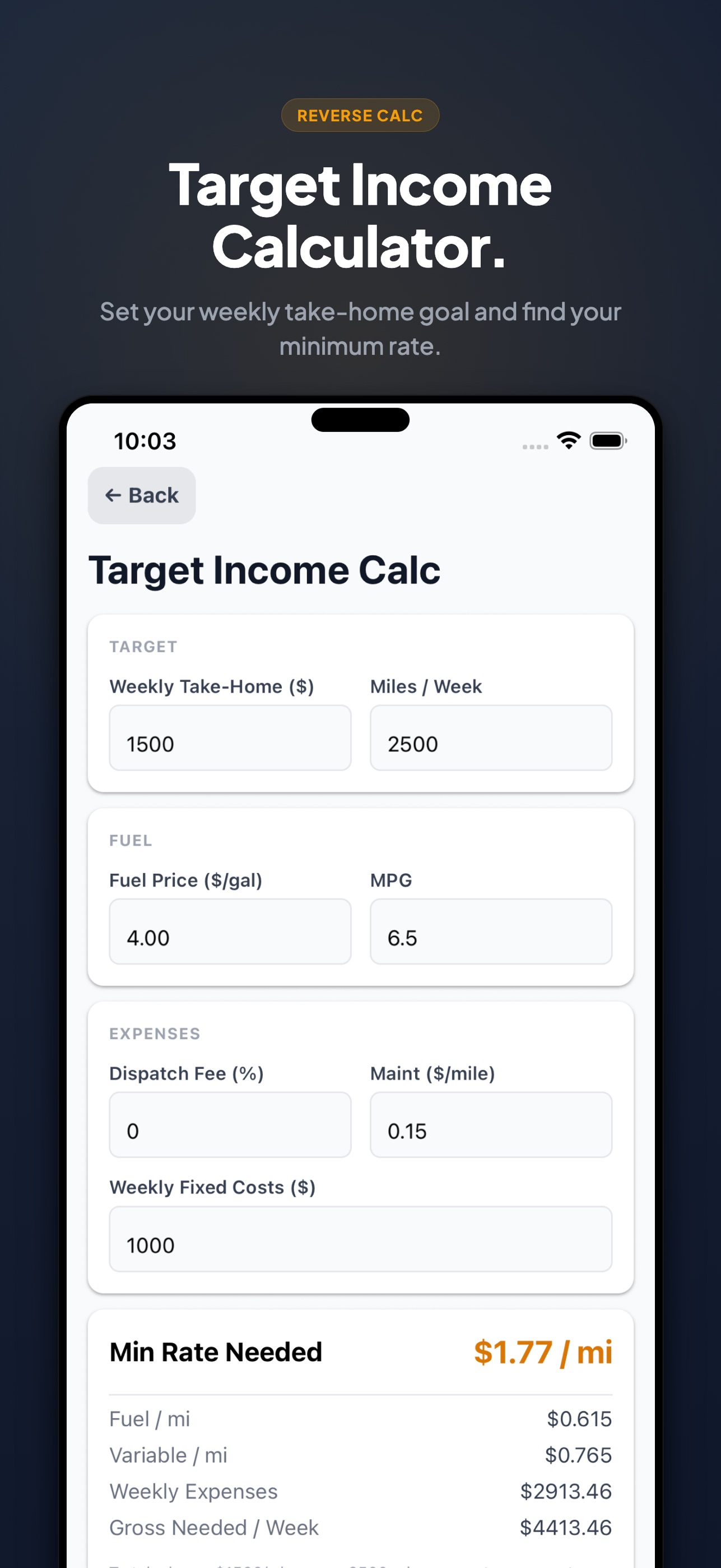 Screenshot 4 of Trucker Calc – Profit Per Load
