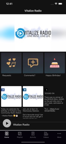 Vitalize Radio app screenshot