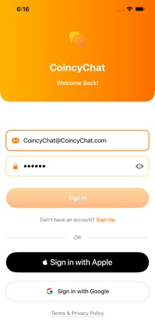 CoincyChat iPhone screenshot