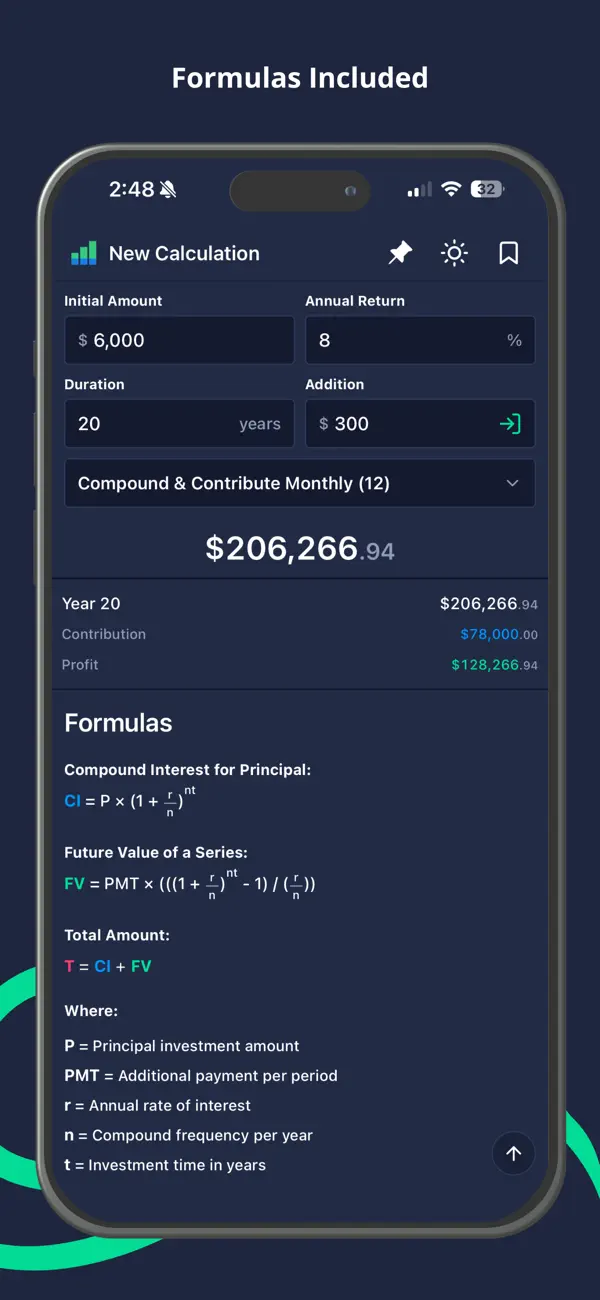 Screenshot #3 pour Compound Interest Calculator F