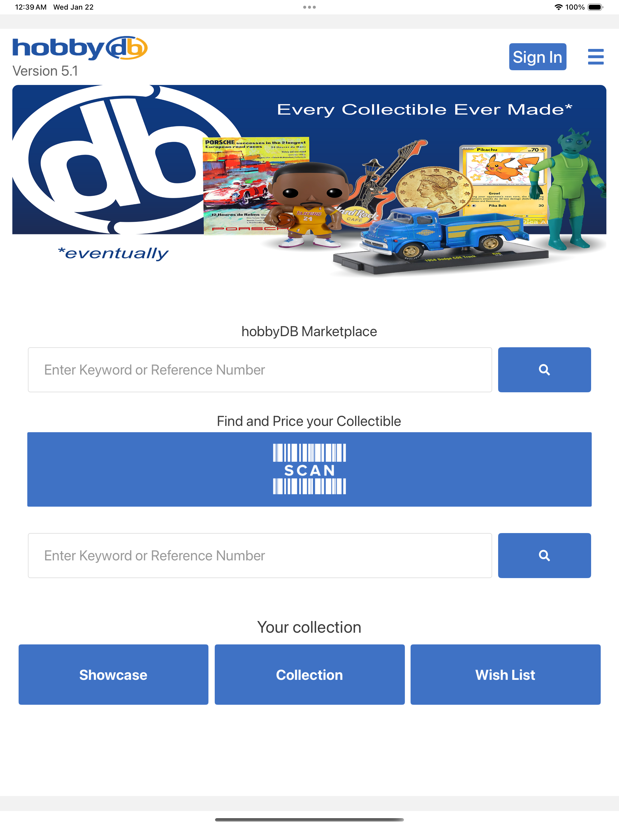hobbyDB Collection Management