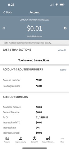 Century Bank MS app screenshot 3