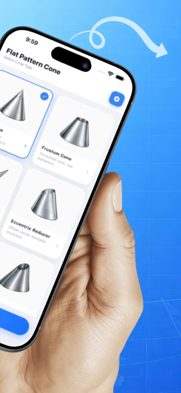 Screenshot #3 pour Flat Pattern Cone Calculator