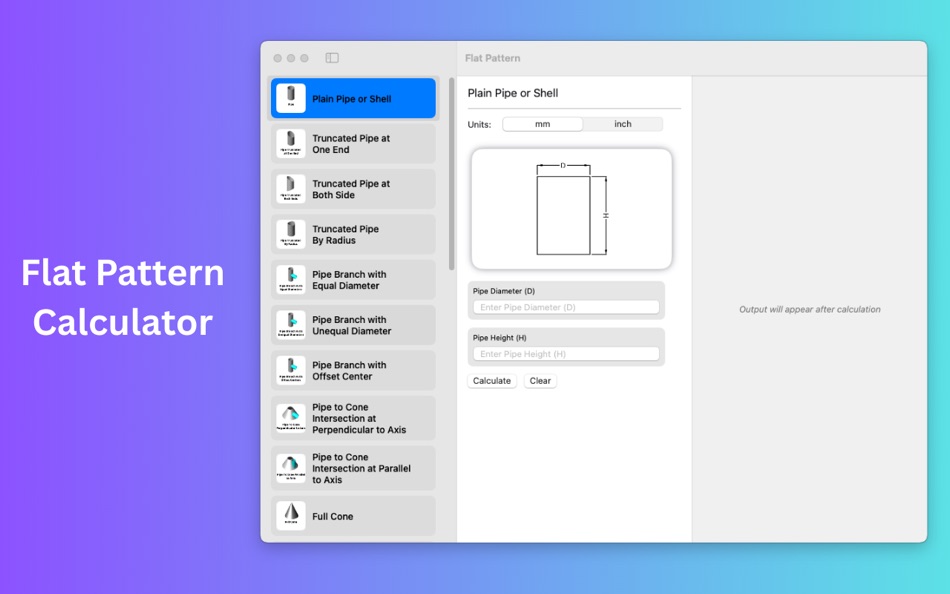 #1. Flat Pattern Calculator (macOS) Podle: Imran Pinjara