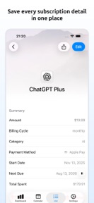 SubList: Subscription Tracker screenshot