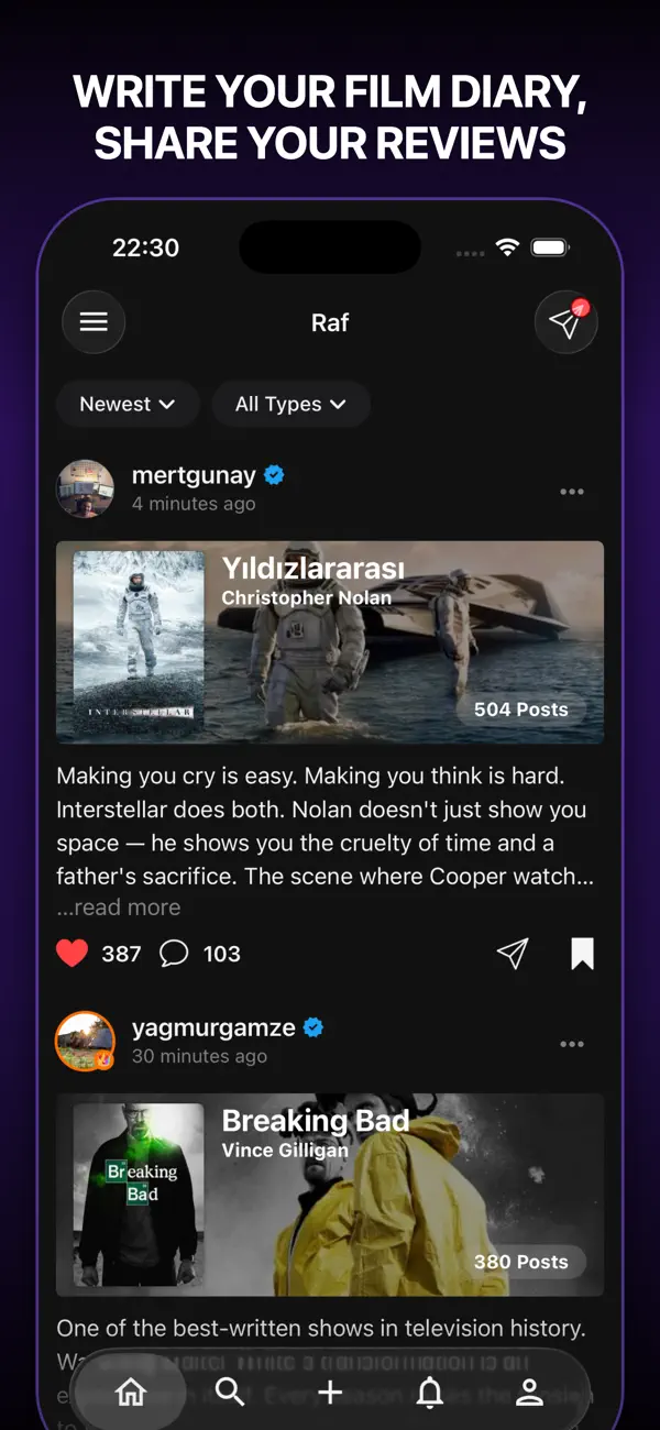 Screenshot #2 pour Raf: Movie, TV & Book Tracker