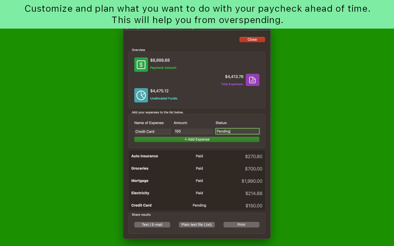 Paycheck Budget Plan screenshot 12