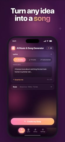 AI Music · Song Generator iPhone screenshot