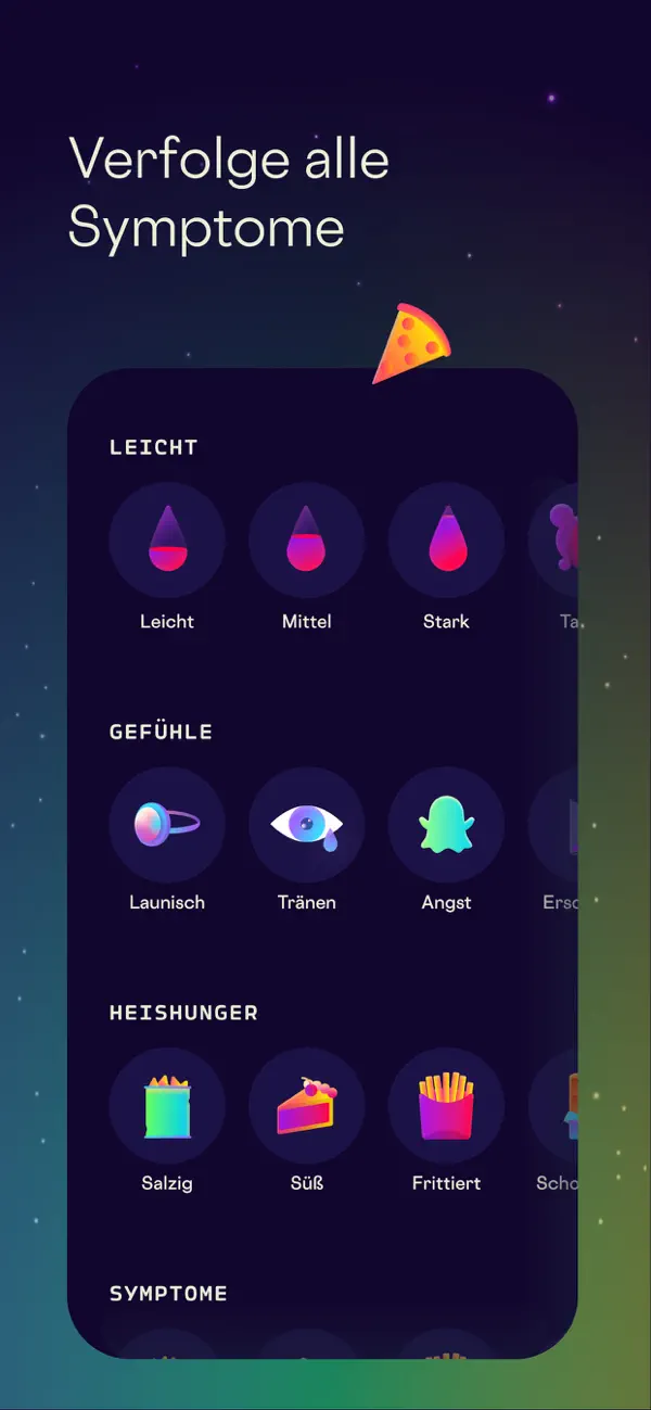 Stardust Period Tracker iPhone App Screenshot 3 – Gesundheit & Fitness