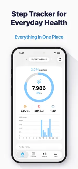 Pedometer - Steps Counter App iPhone screenshot 1