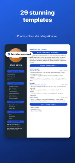 Captura de pantalla de JobPack AI: Resume Builder en iPhone 2