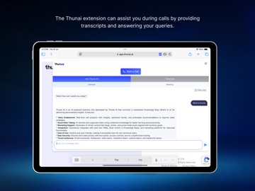 Thunai AI for Safari iPad screenshot