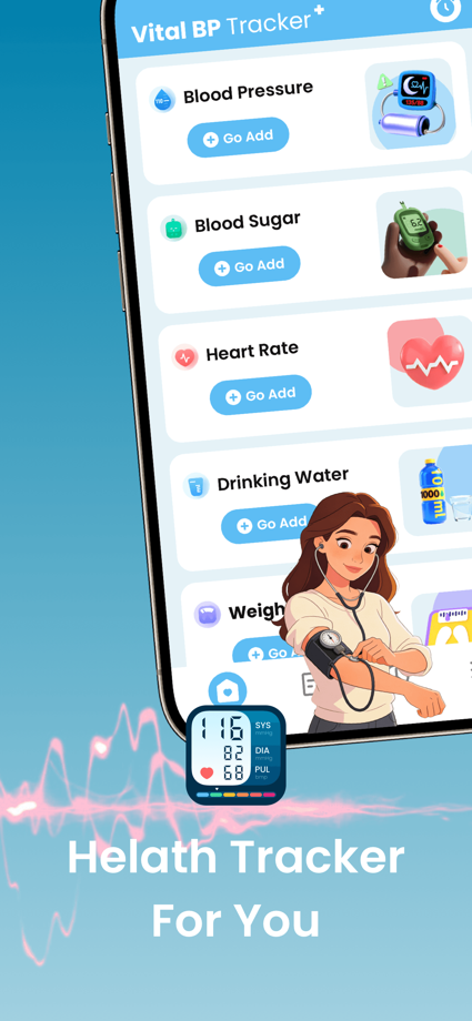 Vital BP Tracker: Healthy App Store screenshot 1