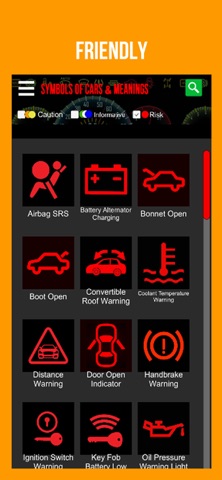 Symbols of Cars and Meanings iPhone screenshot