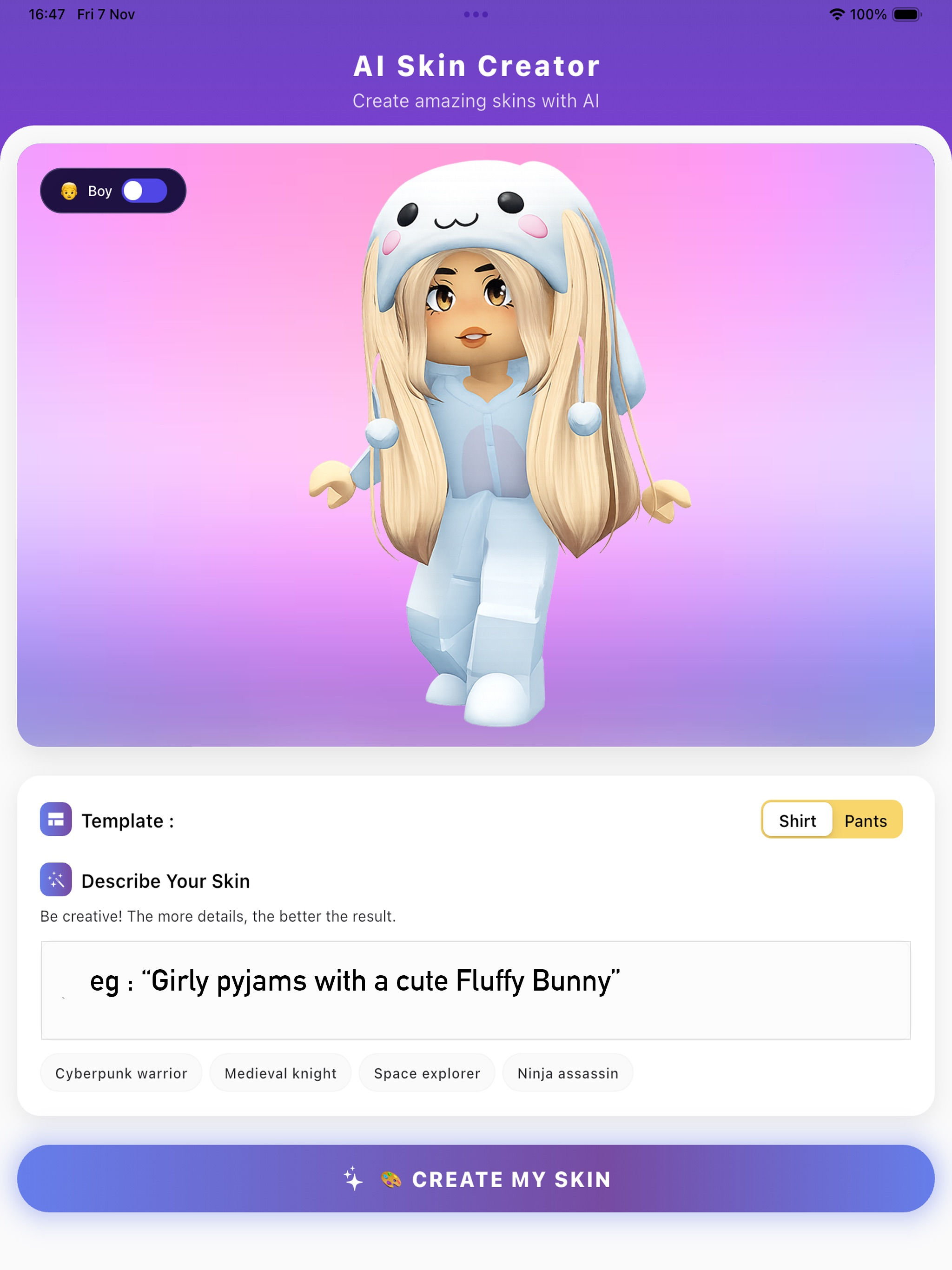 Skin Creator AI for Roblox screenshot 9
