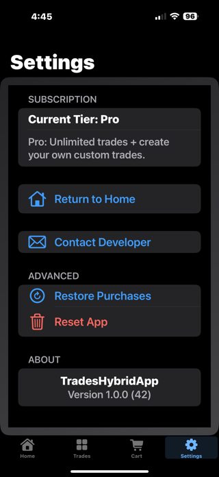 Construction Trades Ordering Screenshot 9 of 10
