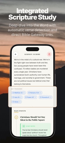 Preacher Notes AI iPhone screenshot