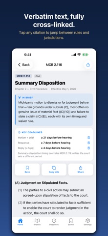 MI Litigator: Court Rules iPhone screenshot