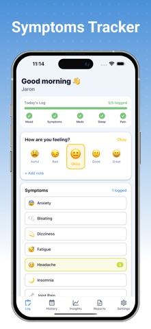 Symtraq: Symptom Tracker iPhone screenshot