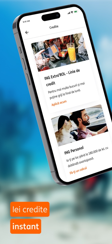ING HomeBank - Les utilisateurs accèdent à une variété de produits de crédit, tels que les lignes de crédit ING Extra'ROL et les prêts personnels, avec une présentation claire des options et des montants éligibles.