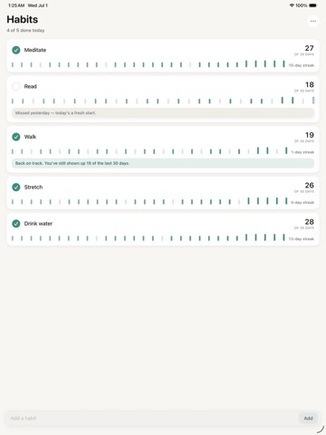 Habits — Simple Habit Tracker ipad screenshot 4