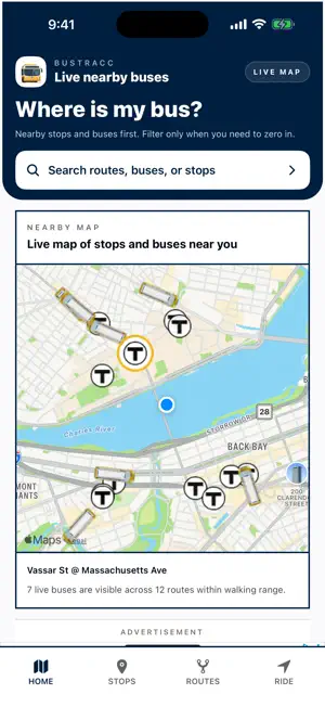 BusTracc MBTA Bus Tracker screenshot 1
