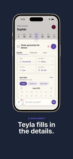 Teyla: tasks organised by role screenshot 2