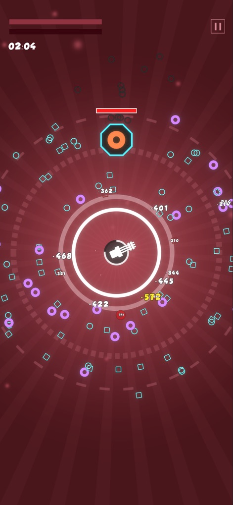 Geometry Tower: Idle Defense - See how the central tower actively defends against diverse geometric enemy waves, with real-time damage numbers indicating combat effectiveness.
