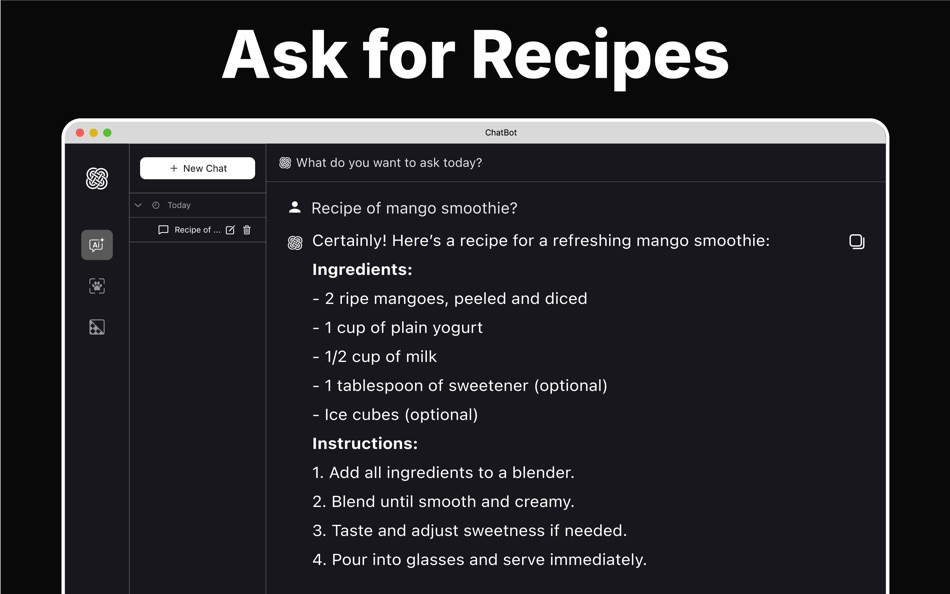 #7. Chatbot: Ask AI Chat Bot (macOS) Podle: Tuqeer Ahmad