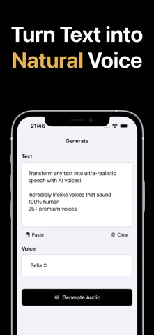 Text to Speech AI – VoiceText iPhone screenshot