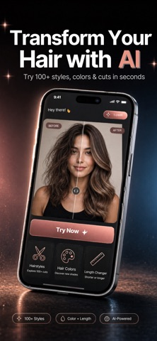 AI Hairstyle: Hair Color & Cut iPhone screenshot