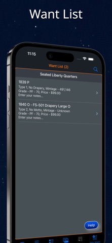 Seated Liberty Quarter iPhone screenshot