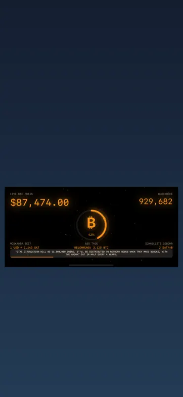 SatsClock - Bitcoin Block Uhr screenshot 2 of 6
