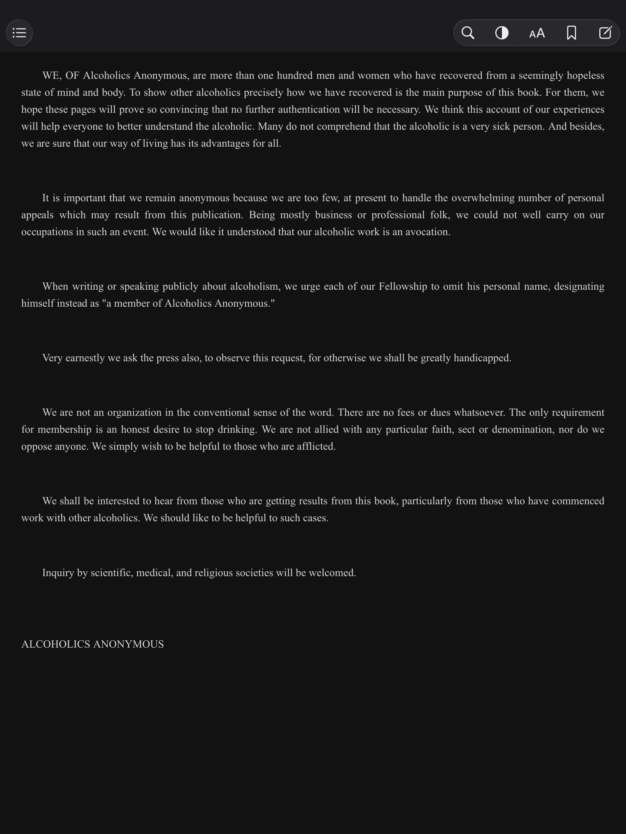 AA Big Book App screenshot 13