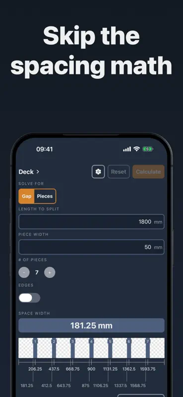 Even Spacing Calculator screenshot 1 of 6