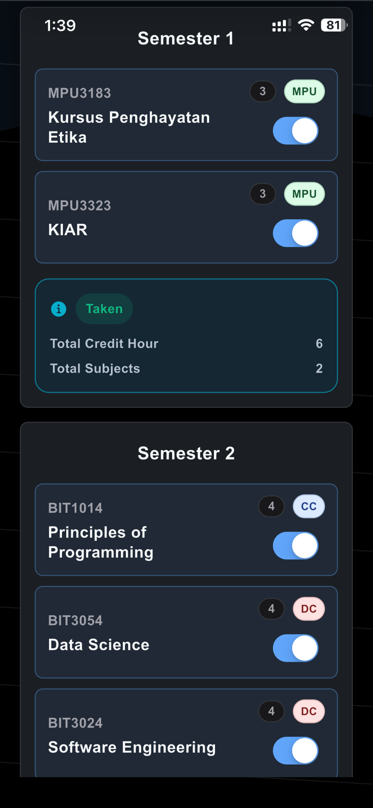MUST Student Planner