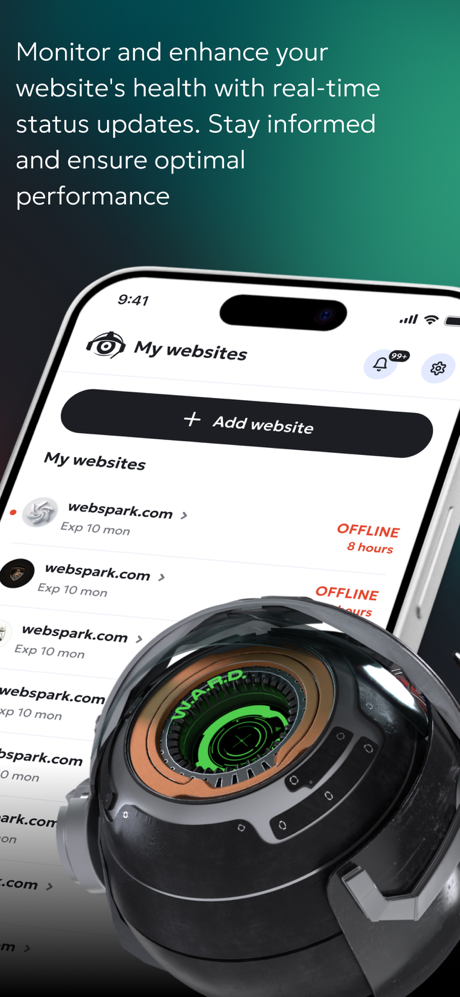 WARD Website uptime monitoring screenshot 2