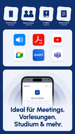 Screenshot von Owll:KI Notizen & Diktiergerät auf dem iPhone 7