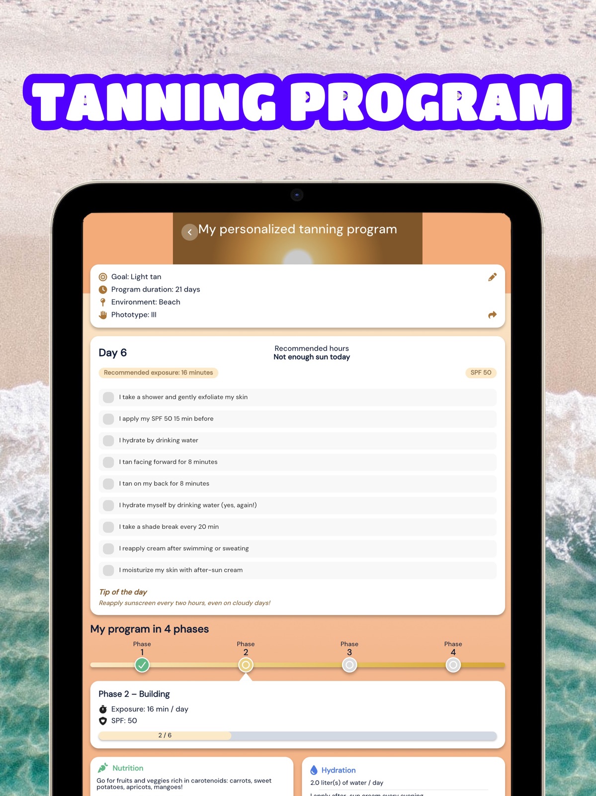 Sun Tracker: UV Index & Tan ipad screenshot 2