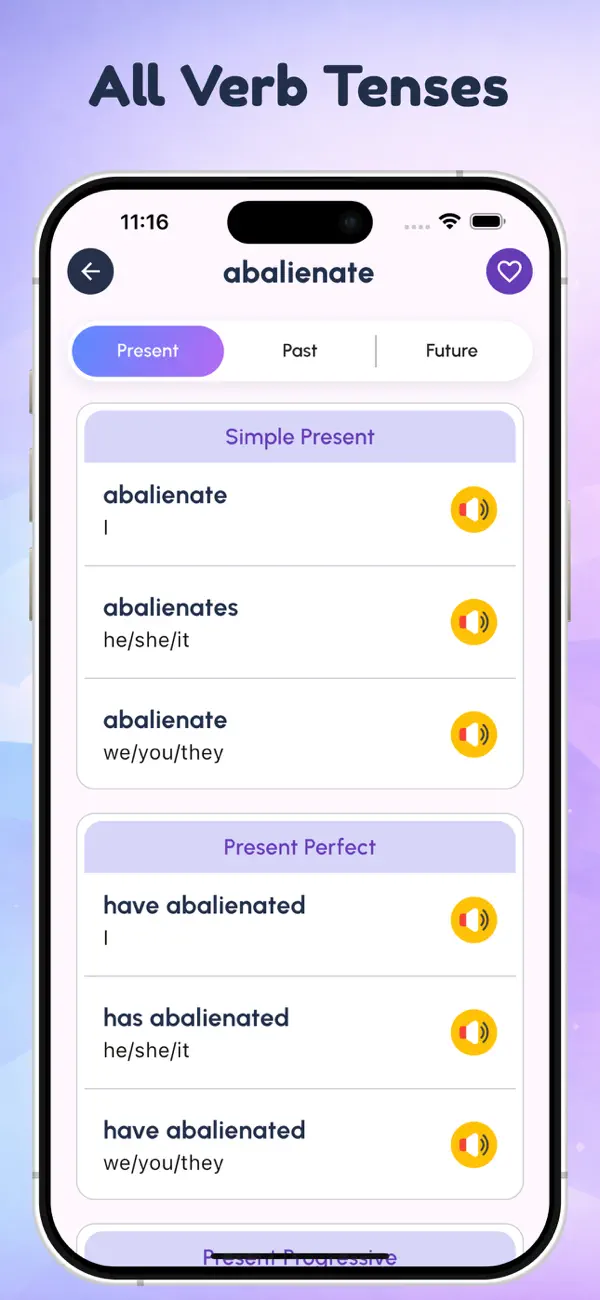 Screenshot #3 pour English Verbs Conjugation