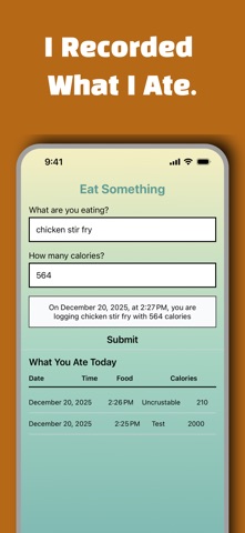 The Calories of Now screenshot