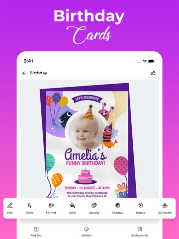 Invitation Maker:Greeting Card iPad screenshot
