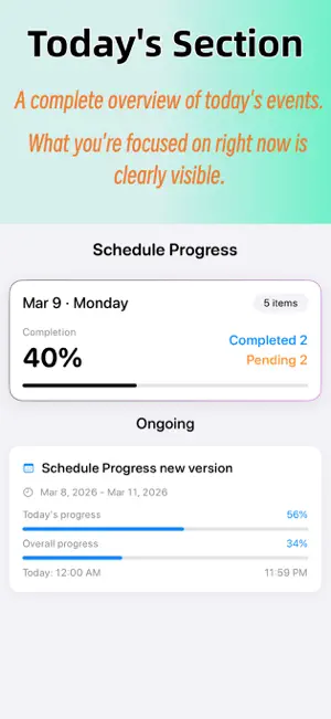 Schedule Progress screenshot 1