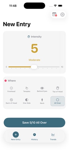 One Tap Headache Diary Screenshot 2 of 4