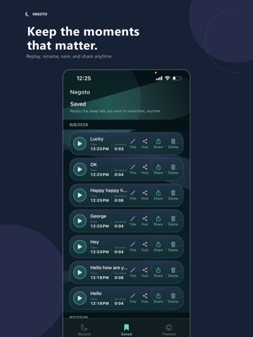 Negoto – Sleep Talk Recorder iPad screenshot