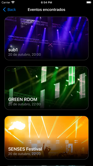 Host Events Screenshot