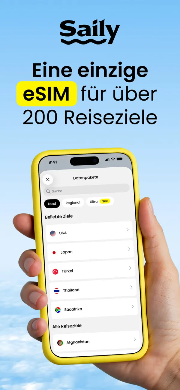Saily: eSIM & Reise Internet, Screenshot 1