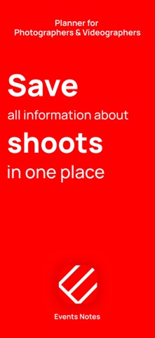 Events Notes: Shoot scheduling screenshot
