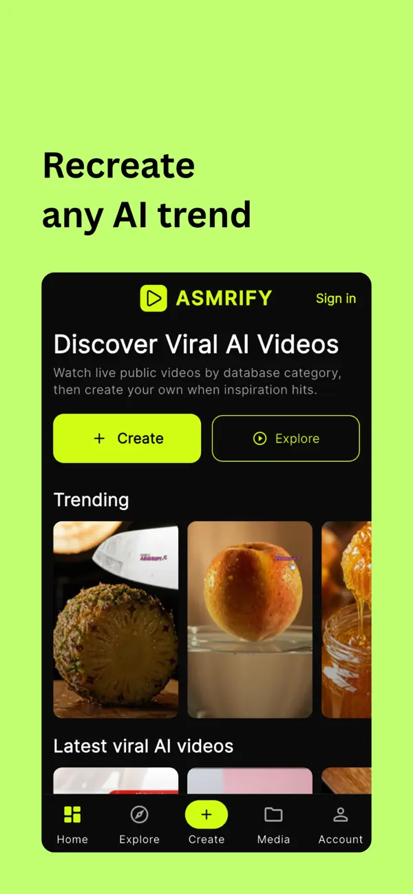Screenshot #1 pour ASMRIFY - Recreate AI Trends